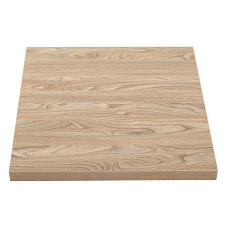 Bolero Pre-drilled Square Tabletop Antique Natural 700mm - GR331 Wood Effect Table Tops Bolero   