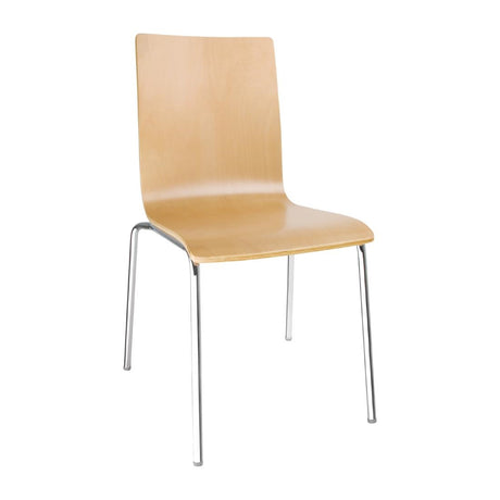 Bolero Square Back Sidechair (Natural Finish) (Pack 4) - GR342 Wooden Dining Chairs Bolero   
