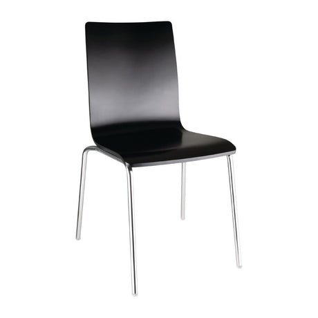 Bolero Black Square Back Side Chair (Pack of 4) - GR345 Wooden Dining Chairs Bolero   