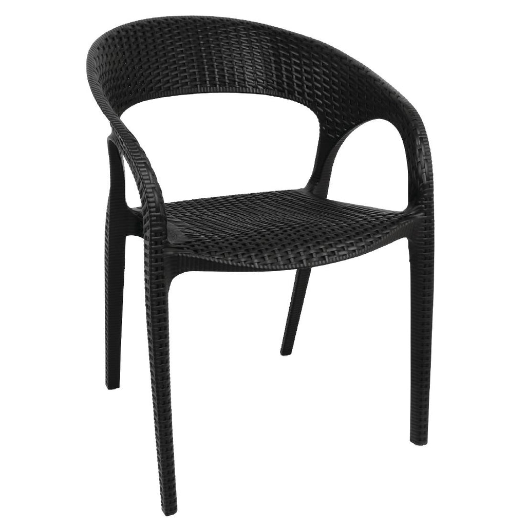Bolero PP Rattan Wraparound Armchairs (Pack of 4) - GR363 Rattan & Wicker Effect Chairs Bolero   
