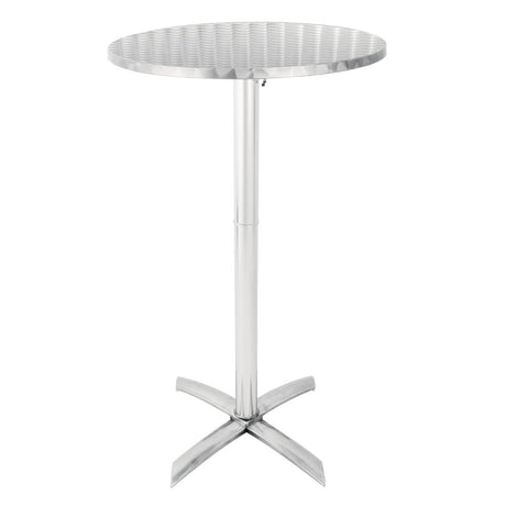 Bolero Round Flip Top Poseur Table Stainless Steel 600mm - GR396 Flip Top Tables Bolero   