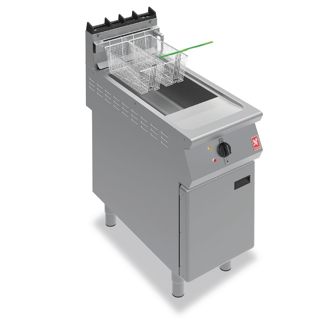 Falcon F900 F900 Single Tank Twin Basket Free Standing Propane Gas Filtration Fryer G9341F - GR462-P Freestanding Gas Fyers Falcon
