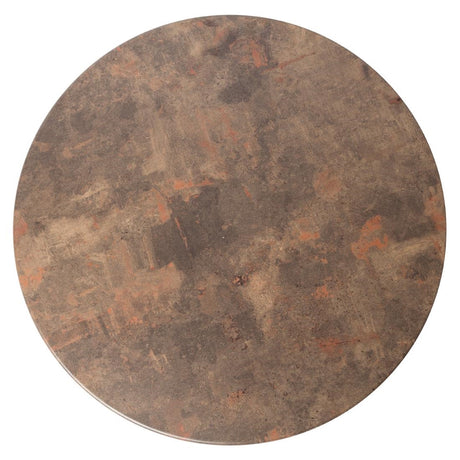 Werzalit Pre-drilled Round Table Top  Rust Brown 700mm - GR639 Stone Effect Table Tops Werzalit   