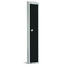 Elite Single Door Camlock Locker with Sloping Top Black - GR670-CS Steel Lockers 300mm Deep Elite Lockers   