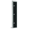 Elite Three Door Camlock Locker with Sloping Top Black - GR672-CS Steel Lockers 300mm Deep Elite Lockers   