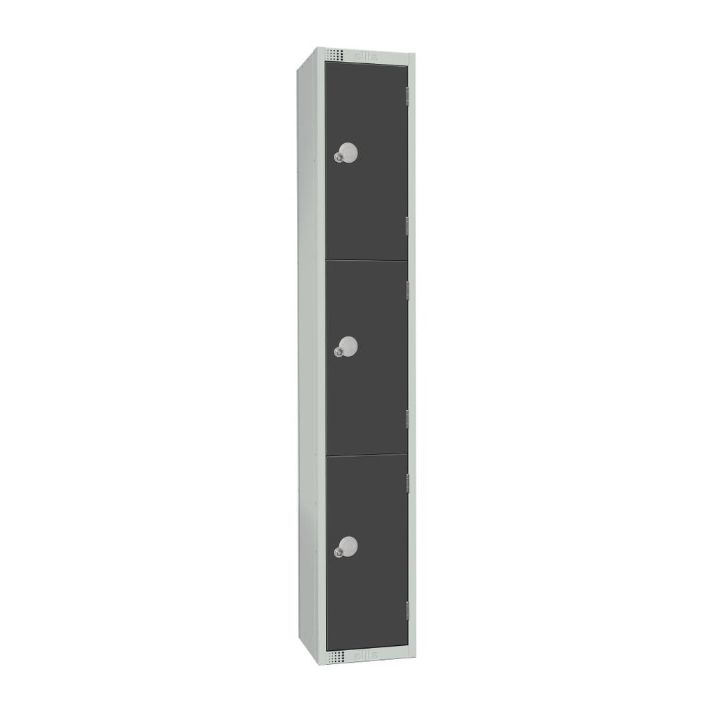 Elite Three Door Coin Return Locker Graphite Grey - GR679-CN Steel Lockers 300mm Deep Elite Lockers   