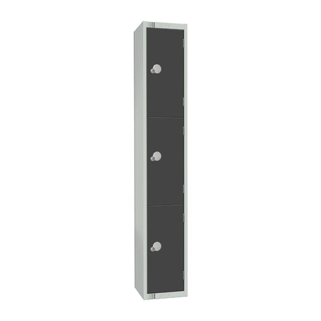 Elite Three Door Coin Return Locker Graphite Grey - GR679-CN Steel Lockers 300mm Deep Elite Lockers   