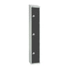Elite Three Door Coin Return Locker with Sloping Top Graphite Grey - GR679-CNS Steel Lockers 300mm Deep Elite Lockers   
