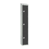 Elite Three Door Camlock Locker Graphite Grey with Sloping Top - GR679-CS Steel Lockers 300mm Deep Elite Lockers   