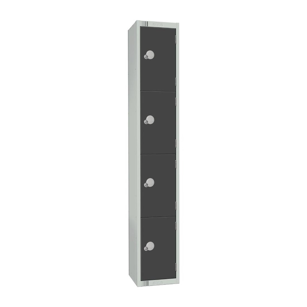 Elite Four Door Camlock Locker Graphite Grey - GR680-C Steel Lockers 300mm Deep Elite Lockers   