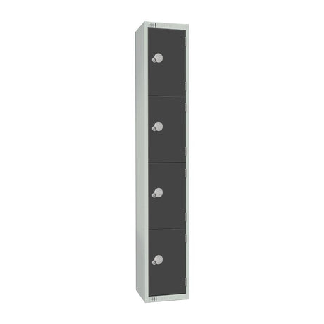 Elite Four Door Coin Return Locker Graphite Grey - GR680-CN Steel Lockers 300mm Deep Elite Lockers   