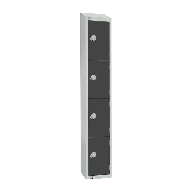 Elite Four Door Electronic Combination Locker with Sloping Top Graphite Grey - GR680-ELS Steel Lockers 300mm Deep Elite Lockers   