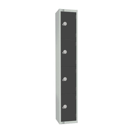Elite Four Door Padlock Locker Graphite Grey - GR680-P Steel Lockers 300mm Deep Elite Lockers   
