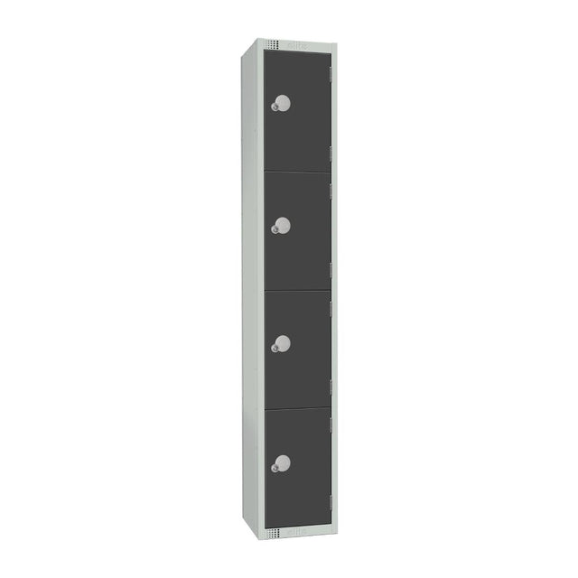 Elite Four Door Padlock Locker Graphite Grey - GR680-P Steel Lockers 300mm Deep Elite Lockers   