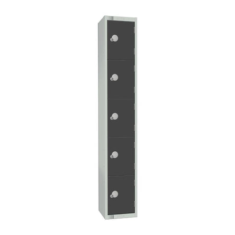 Elite Five Door Coin Return Locker Graphite Grey - GR681-CN Steel Lockers 300mm Deep Elite Lockers   