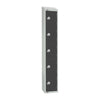 Elite Five Door Padlock Locker Graphite Grey with Sloping Top - GR681-PS Steel Lockers 300mm Deep Elite Lockers   