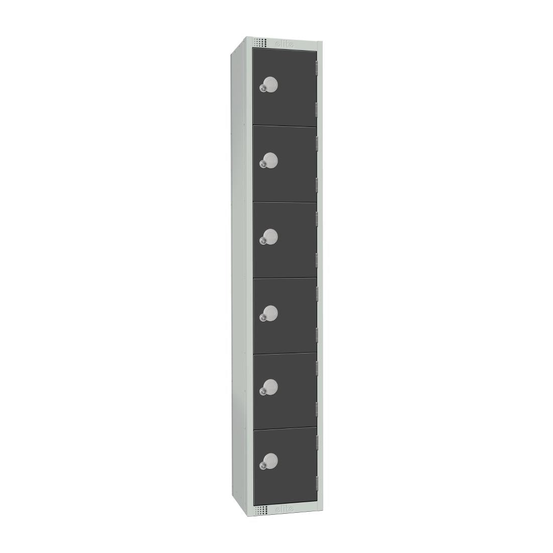 Elite Six Door Camlock Locker Graphite Grey - GR682-C Steel Lockers 300mm Deep Elite Lockers   