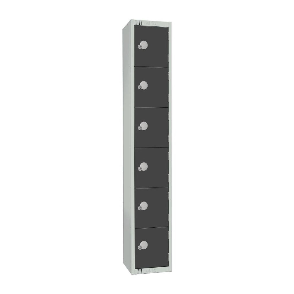 Elite Six Door Coin Return Locker Graphite Grey - GR682-CN Steel Lockers 300mm Deep Elite Lockers   