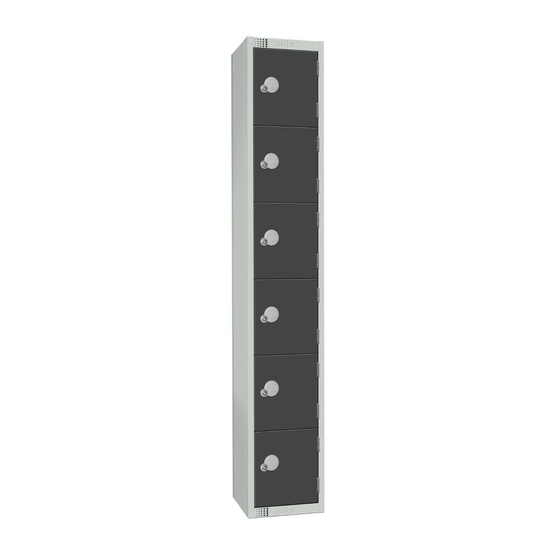 Elite Six Door Coin Return Locker Graphite Grey - GR682-CN Steel Lockers 300mm Deep Elite Lockers   