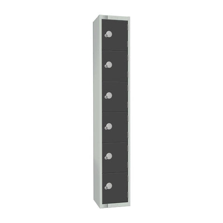 Elite Six Door Coin Return Locker Graphite Grey - GR682-CN Steel Lockers 300mm Deep Elite Lockers   