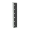 Elite Six Door Padlock Locker with Sloping Top Graphite Grey - GR682-PS Steel Lockers 300mm Deep Elite Lockers   