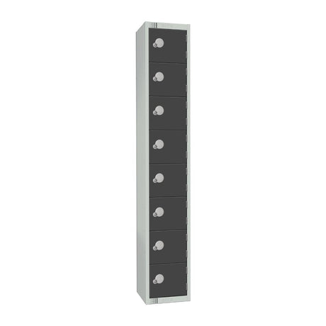 Elite Eight Door Padlock Locker Graphite Grey - GR683-P Steel Lockers 300mm Deep Elite Lockers   