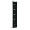 Elite Five Door Camlock Locker with Sloping Top Black - GR688-CS Steel Lockers 450mm Deep Elite Lockers   