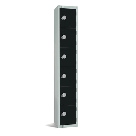 Elite Six Door Manual Combination Locker Locker Black - GR689-CL Steel Lockers 450mm Deep Elite Lockers   