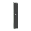 Elite Single Door Coin Return Locker with Sloping Top Graphite Grey - GR691-CNS Steel Lockers 450mm Deep Elite Lockers   