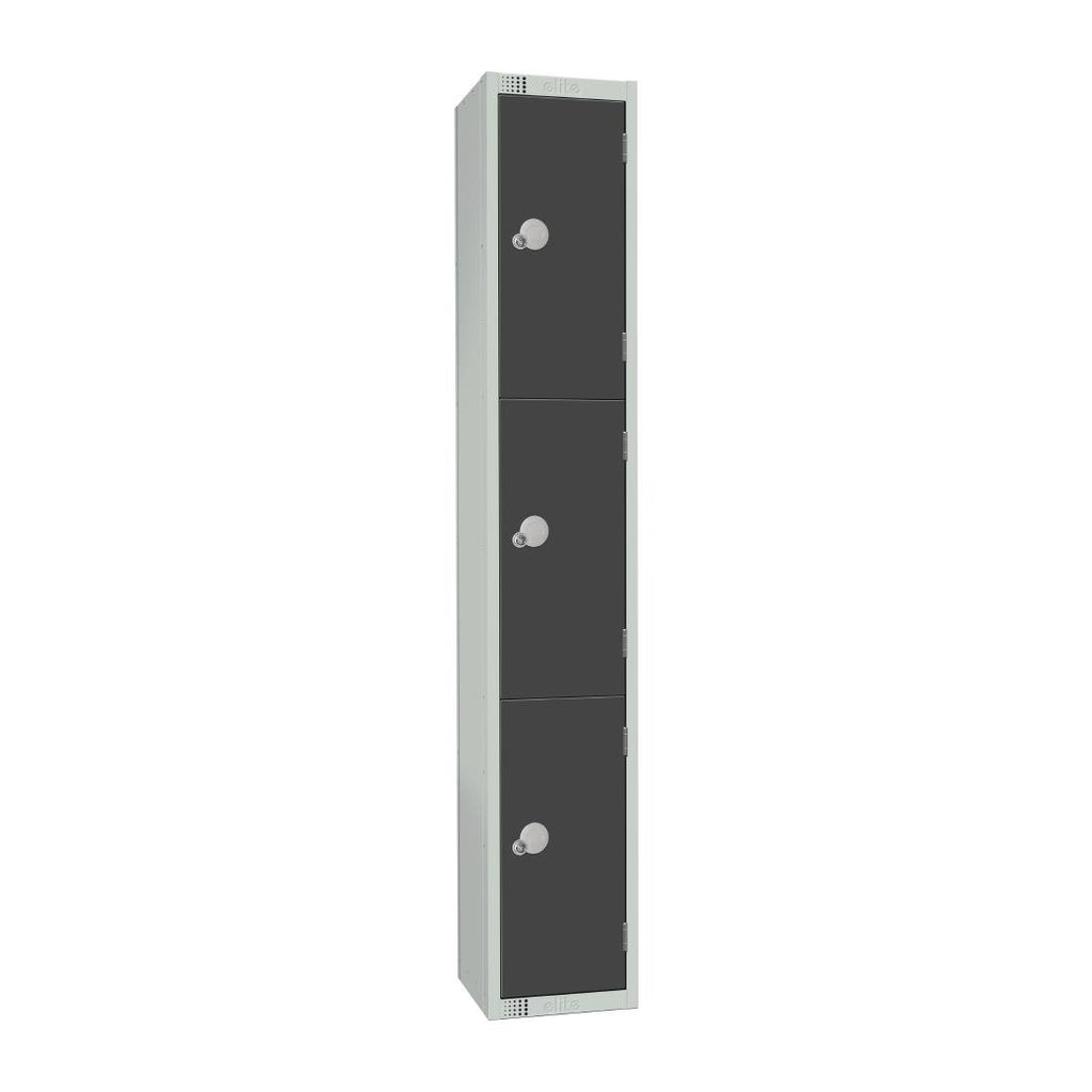 Elite Three Door Coin Return Locker Graphite Grey - GR693-CN Steel Lockers 450mm Deep Elite Lockers   