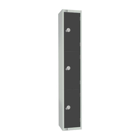 Elite Three Door Coin Return Locker Graphite Grey - GR693-CN Steel Lockers 450mm Deep Elite Lockers   