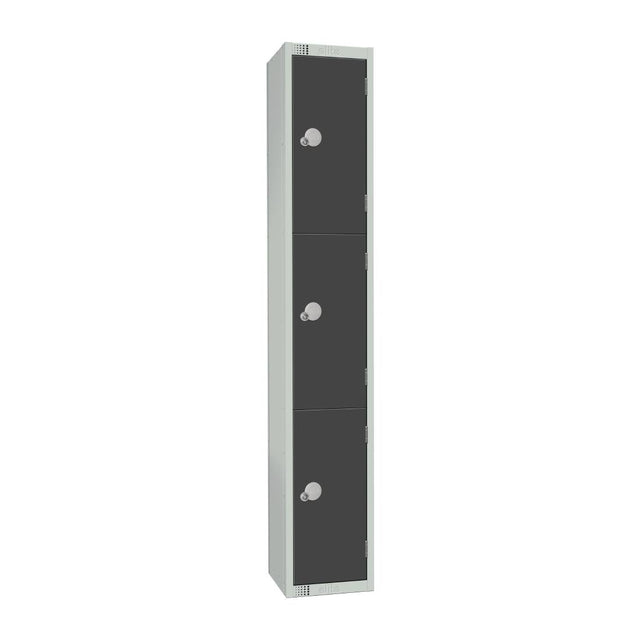 Elite Three Door Coin Return Locker Graphite Grey - GR693-CN Steel Lockers 450mm Deep Elite Lockers   
