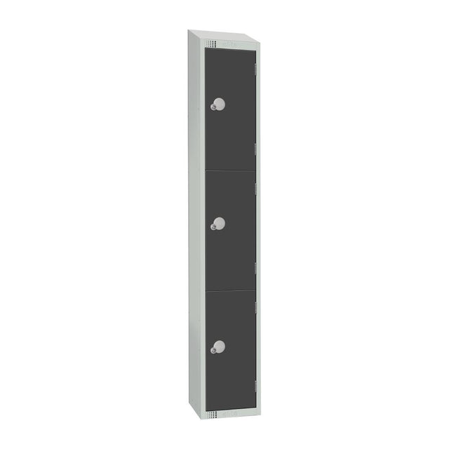 Elite Three Door Manual Combination Locker Locker Graphite Grey - GR693-CLS Steel Lockers 450mm Deep Elite Lockers   