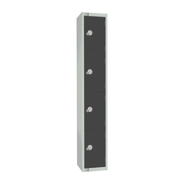 Elite Four Door Coin Return Locker Graphite Grey - GR694-CN Steel Lockers 450mm Deep Elite Lockers   