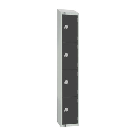 Elite Four Door Camlock Locker with Sloping Top Graphite Grey - GR694-CS Steel Lockers 450mm Deep Elite Lockers   