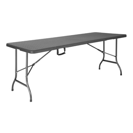 Bolero Rattan Rectangular Centre Folding Table Black 6ft - GR770  Bolero   