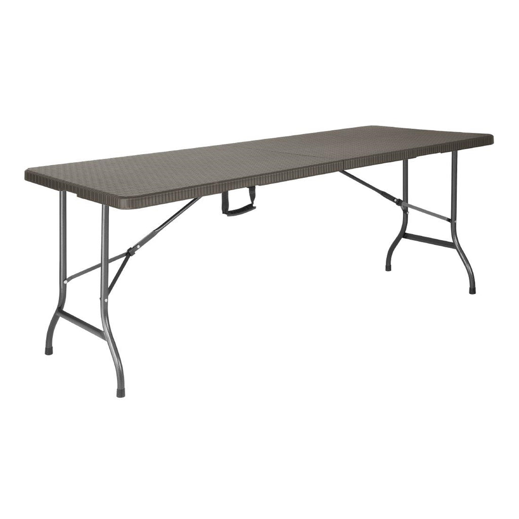 Bolero Rattan Rectangular Centre Folding Table Brown 6ft - GR771  Bolero   