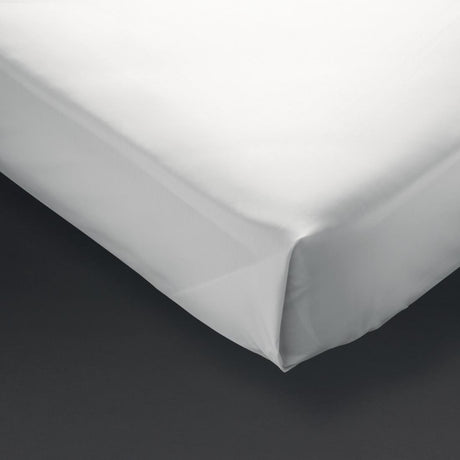 Mitre Essentials Pyramid Flat Sheet White 305cm - GX668  Mitre Essentials   