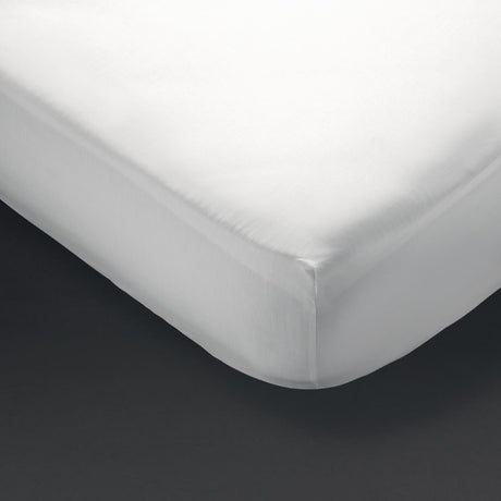 Mitre Comfort Percale Fitted Sheet White Double - GT800  Mitre Comfort   