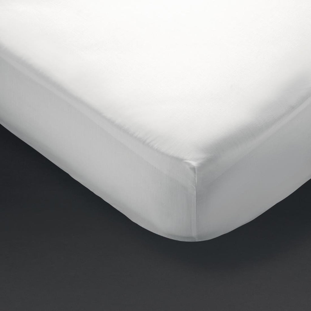 Mitre Comfort Percale Fitted Sheet White Single - GT803  Mitre Comfort   