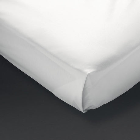 Mitre Comfort Percale Flat Sheet White Single - GT804  Mitre Comfort   