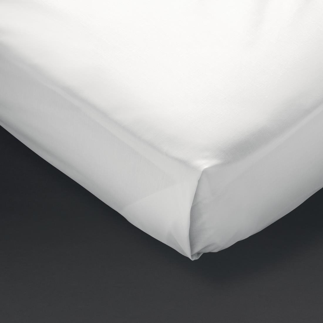 Mitre Comfort Percale Flat Sheet White Double - GT805  Mitre Comfort   