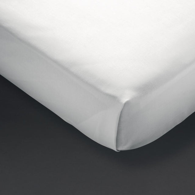 Mitre Essentials Pyramid Flat Sheet White Single - GT827  Mitre Essentials   