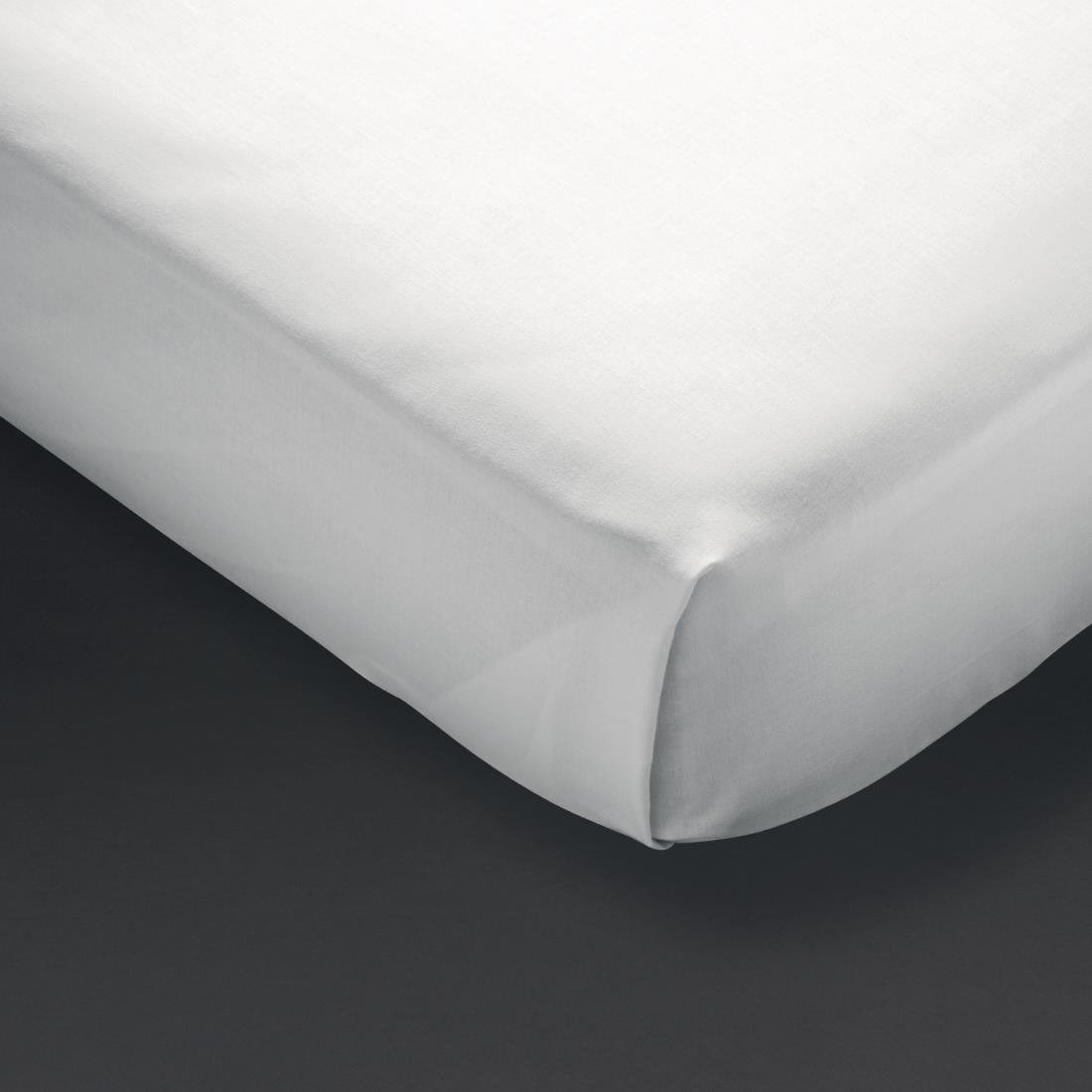 Mitre Essentials Pyramid Flat Sheet White King Size - GT829  Mitre Essentials   