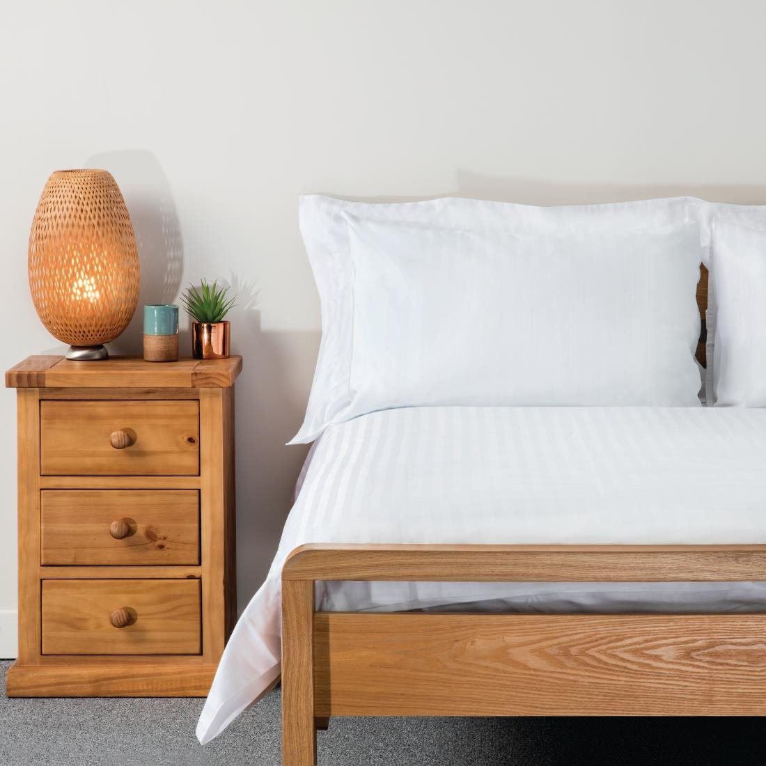 Mitre Comfort Satin Duvet Cover White Super King - GT843  Mitre Comfort   