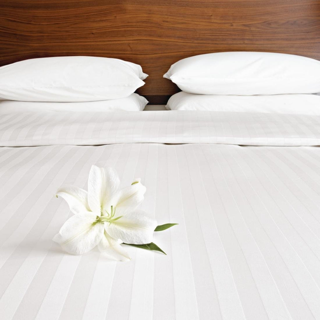 Mitre Comfort Satin Flat Sheet Oatmeal Single - GU138  Mitre Comfort   