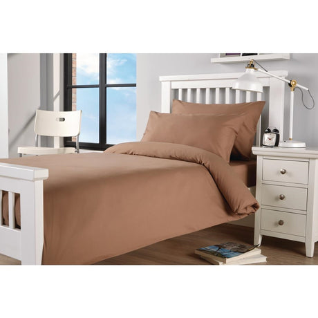 Mitre Essentials Spectrum Duvet Cover Mocha Single - GU192  Mitre Essentials   