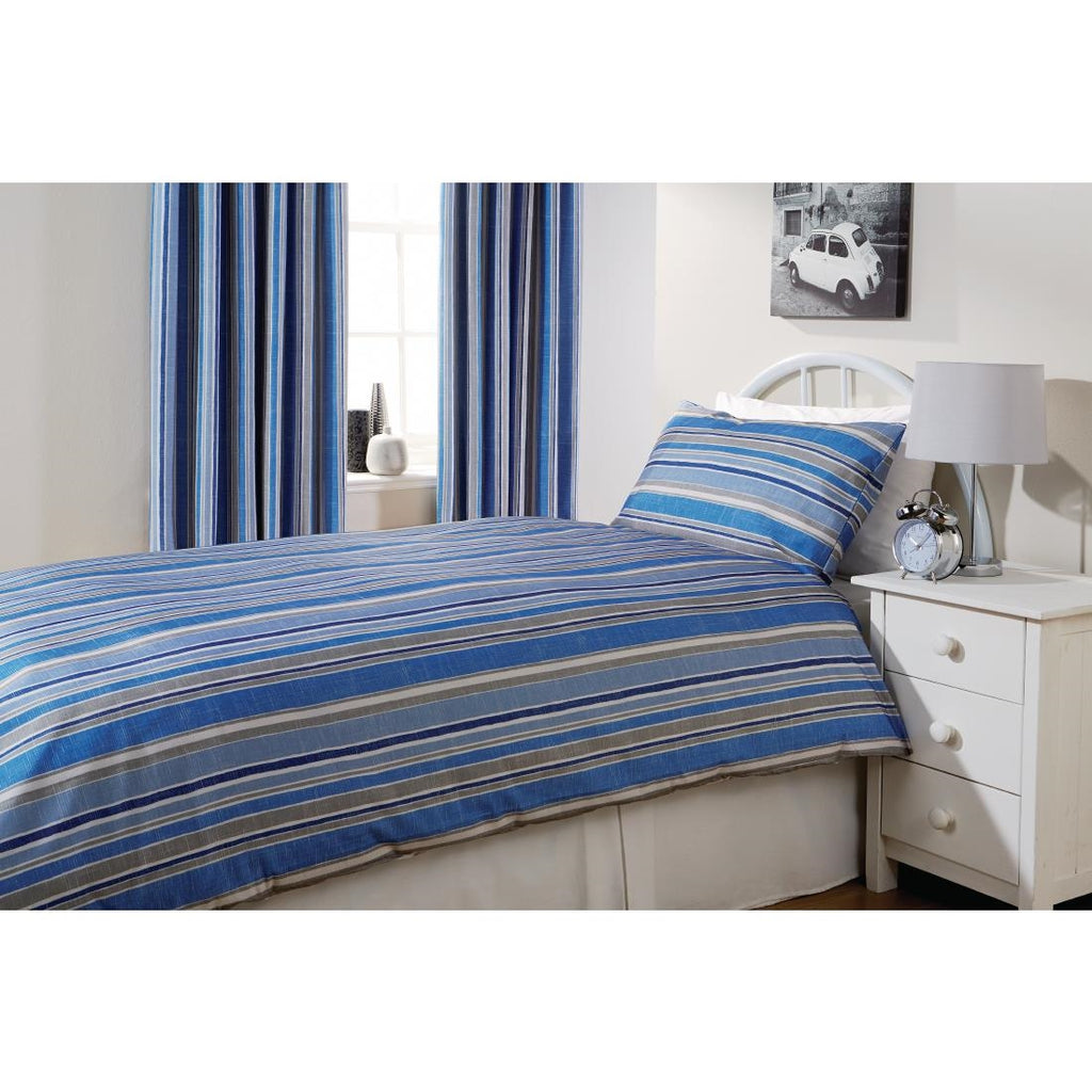 Mitre Essentials Florence Stripe Duvet Cover Cobalt - GU370  Mitre Essentials   