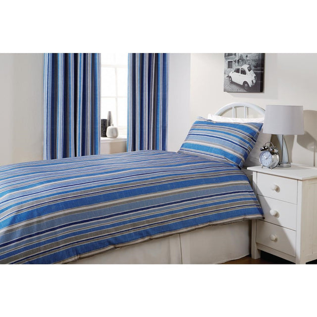 Mitre Essentials Florence Stripe Duvet Cover Cobalt - GU370  Mitre Essentials   