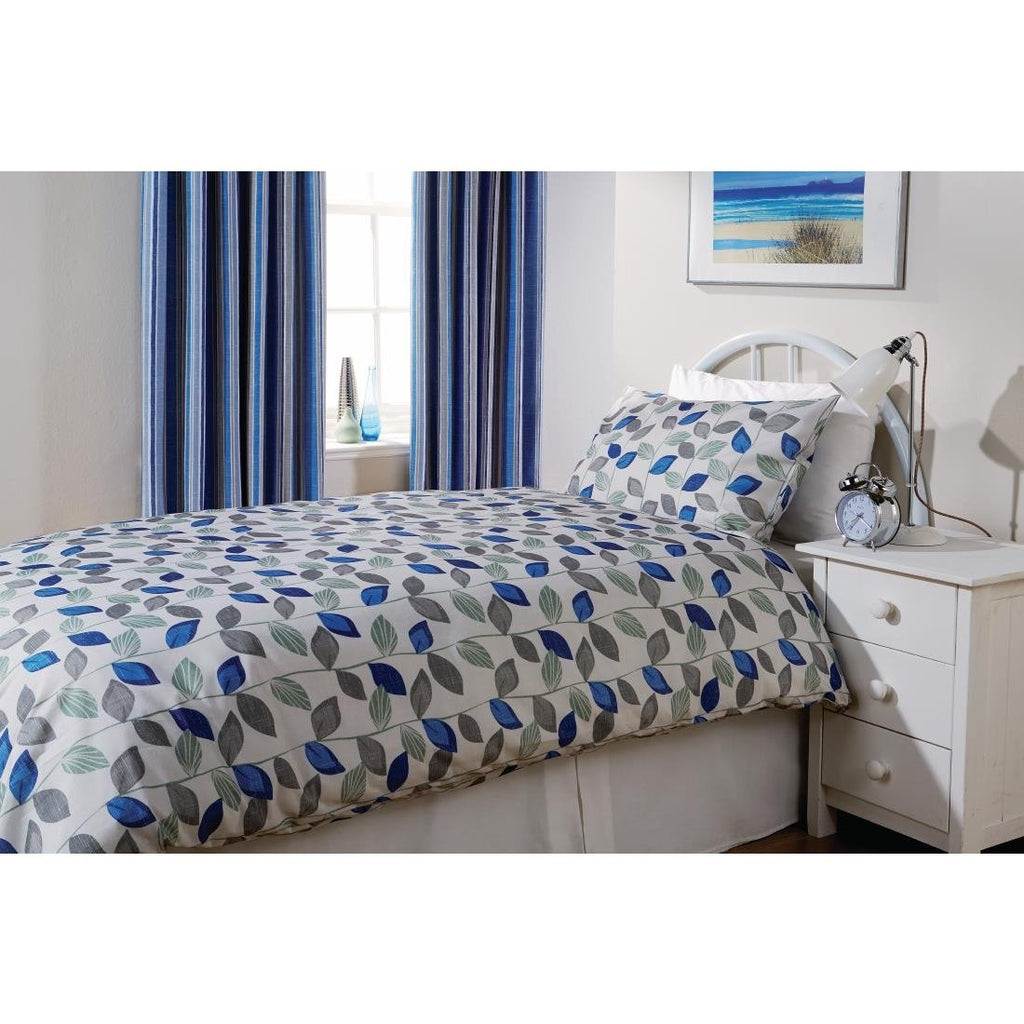 Mitre Essentials Florence Leaf Pillowcase Cobalt - GU375  Mitre Essentials   